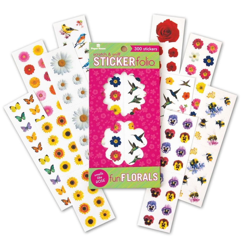 Assorted Scented Stickers Of Flowers, Bees And Birds