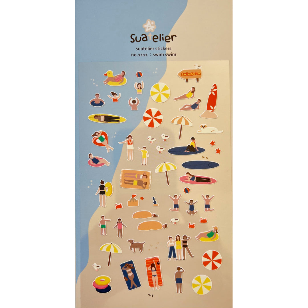 Swim Beach Day Activity Stickers