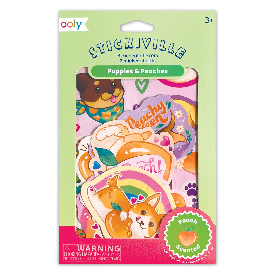Package Of Puppies & Peaches Scented Sticker Pack