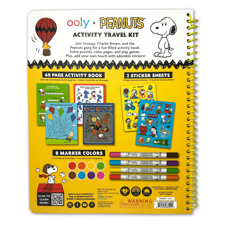 Back Cover of Peanuts Activity Travel Kit with Double-Ended Markers