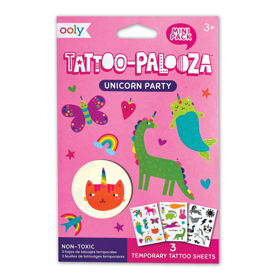 Unicorn Party Tattoo-Palooza Mini Temporary Tattoos Package