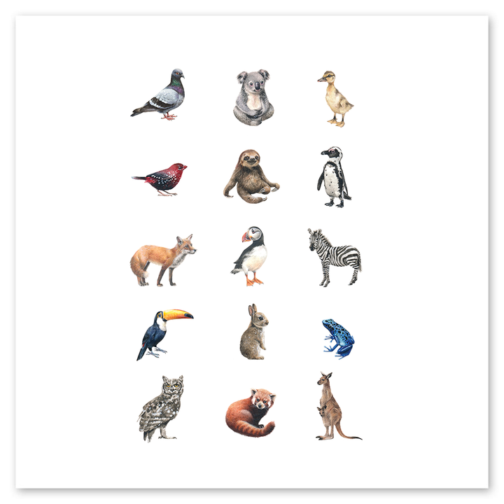 Fifteen Mini Wild Animal Tattly Temporary Tattoos