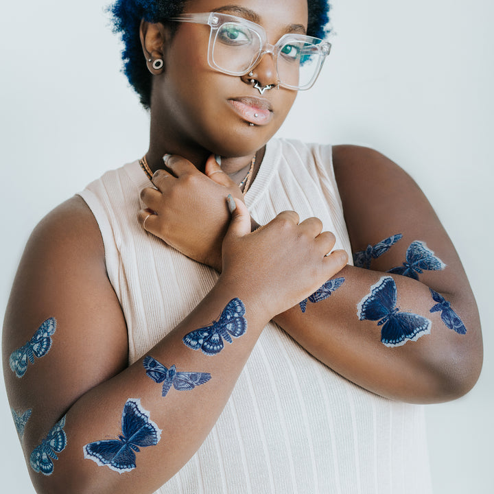 Sapphire Moths Tattly Temporary Tattoos