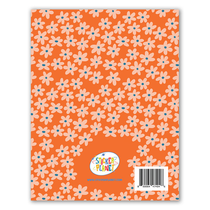 Orange Flowers Blank Sticker Album - Back Cover