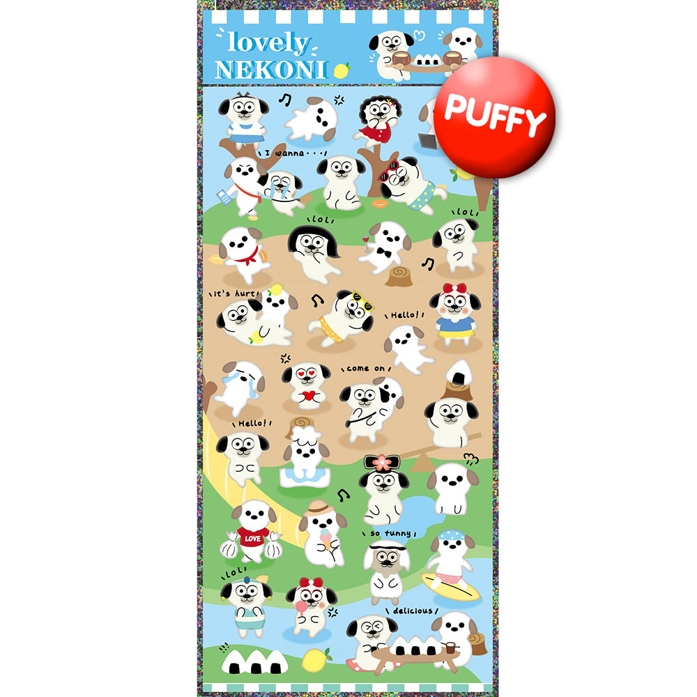 Dog Nekoni Puffy Stickers