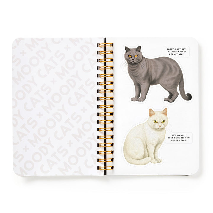 Moody Cats Sticker Book Interior Page Sample