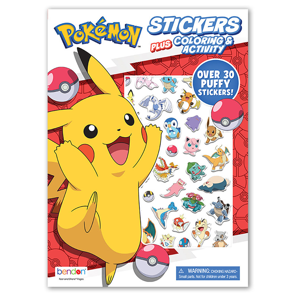 Pokemon Coloring And Activity Book With Puffy Stickers