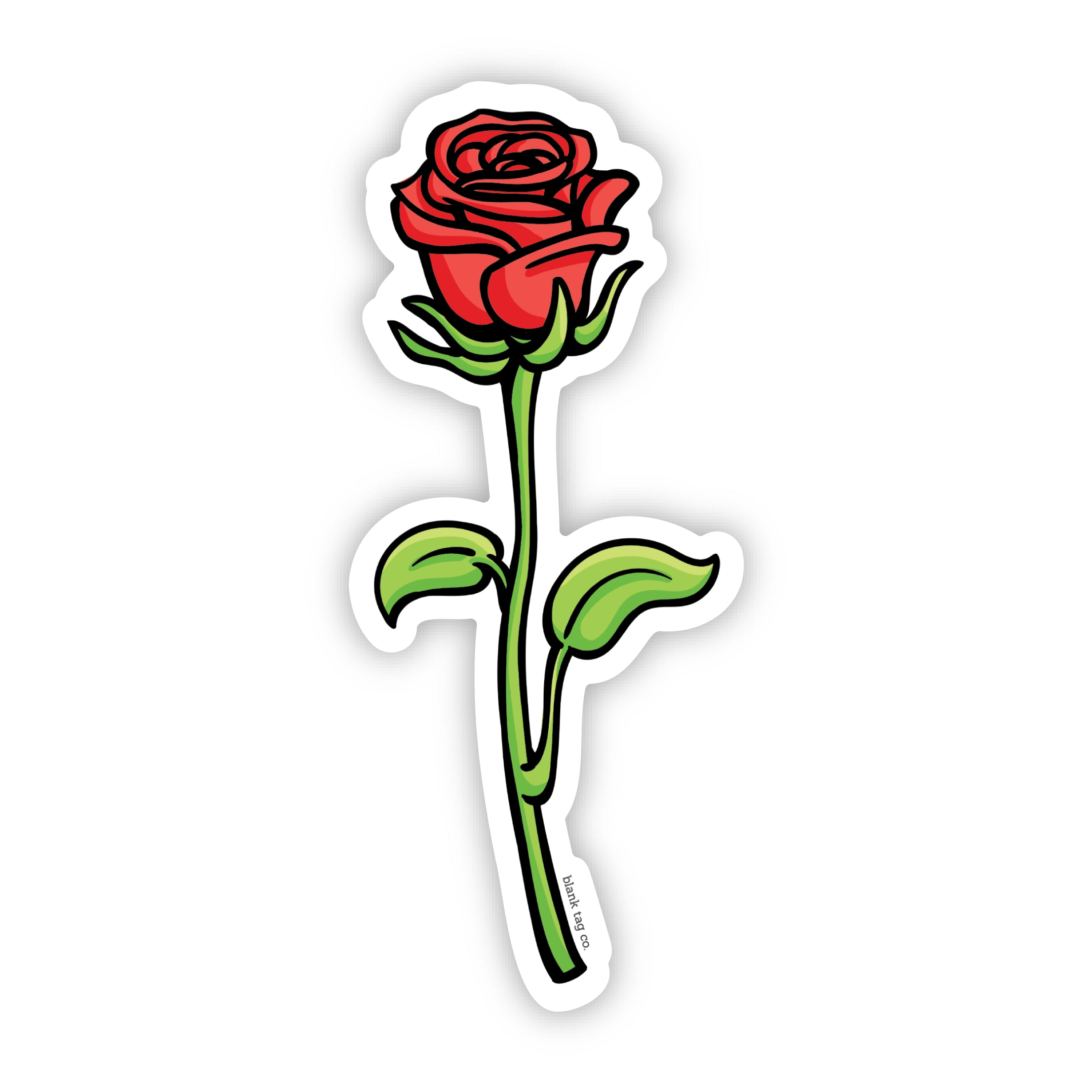 Red Rose Sticker – 5 Inches, Durable Waterproof Vinyl Decal For Laptop, Car, Water Bottle, Tablet (Matte Finish)