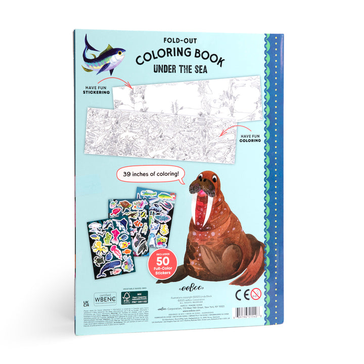 Under the Sea Fold-Out Coloring Book with Stickers
