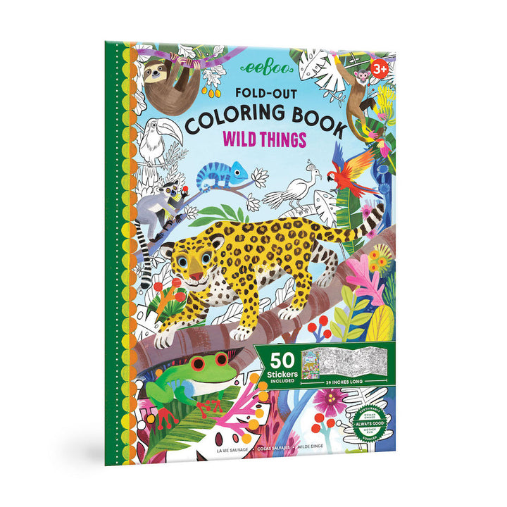 Wild Things Fold-Out Coloring Book with Stickers