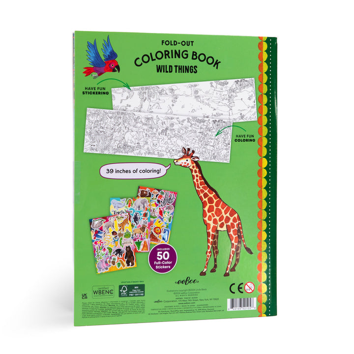 Wild Things Fold-Out Coloring Book with Stickers