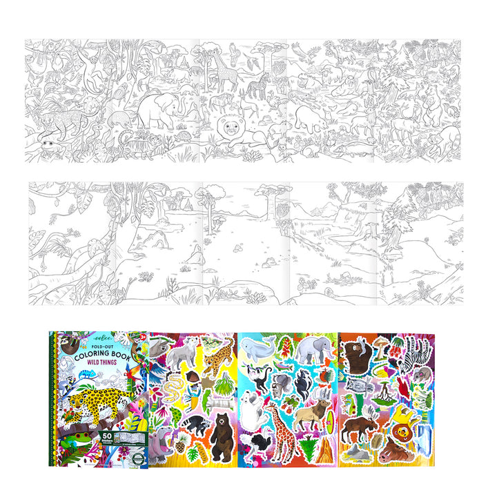 Wild Things Fold-Out Coloring Book with Stickers