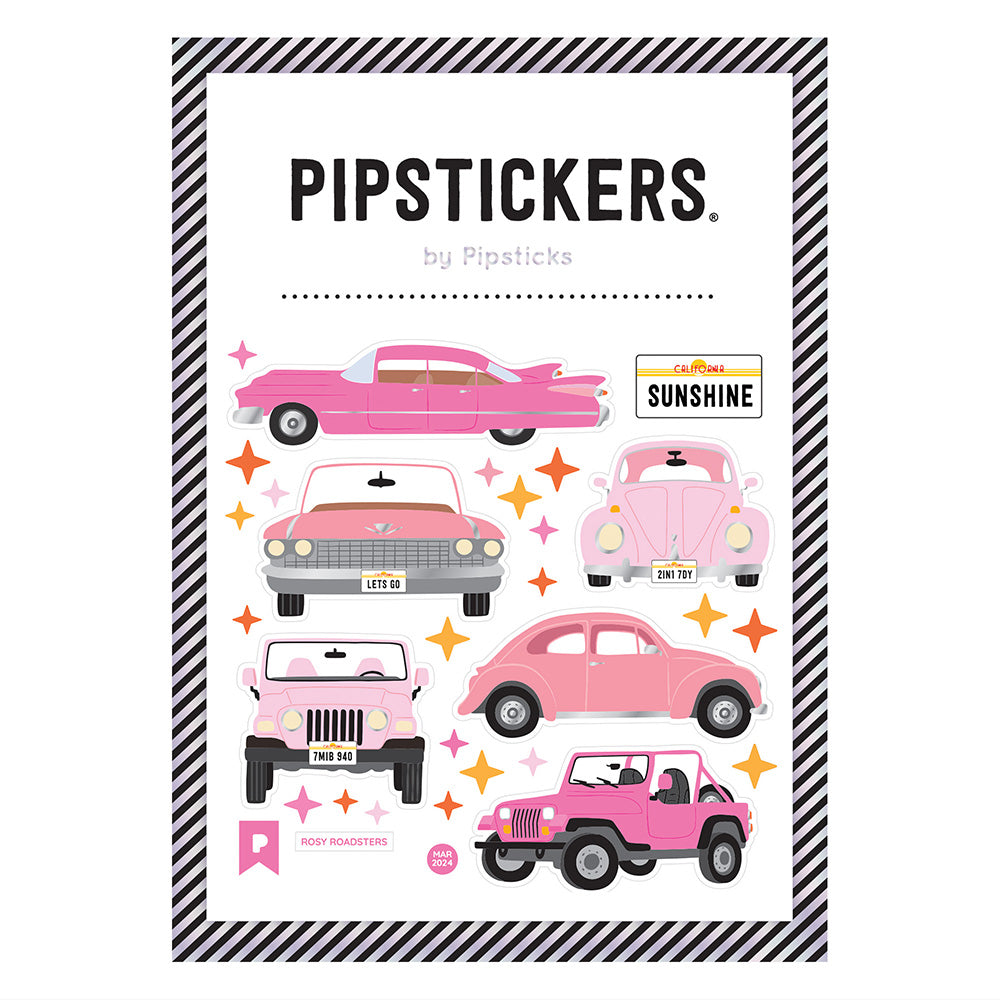 Rosy Roadsters Pink Cars Stickers