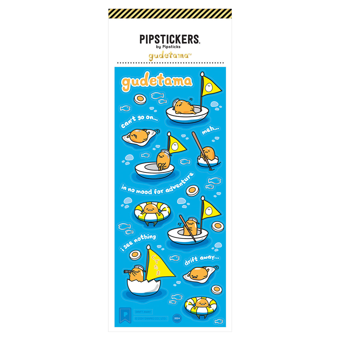 Gudetama Drift Away Water Activity Stickers