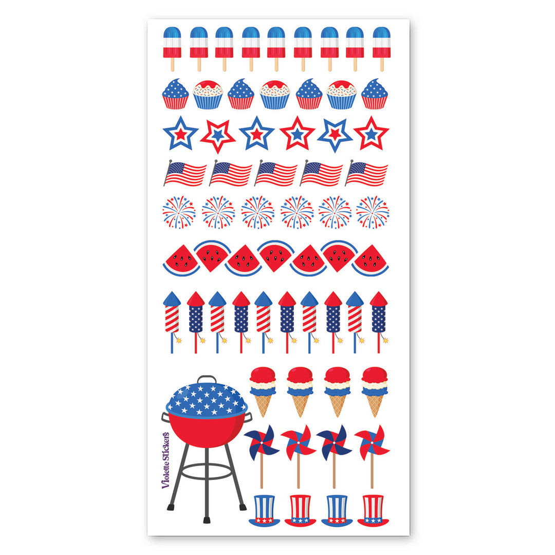 Mini July Fourth Stickers