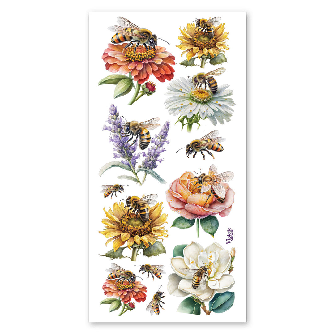 Flowers And Bees Stickers