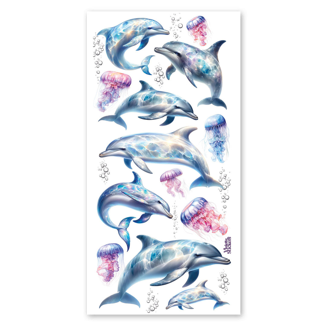 Dolphins And Jelly Fish Stickers