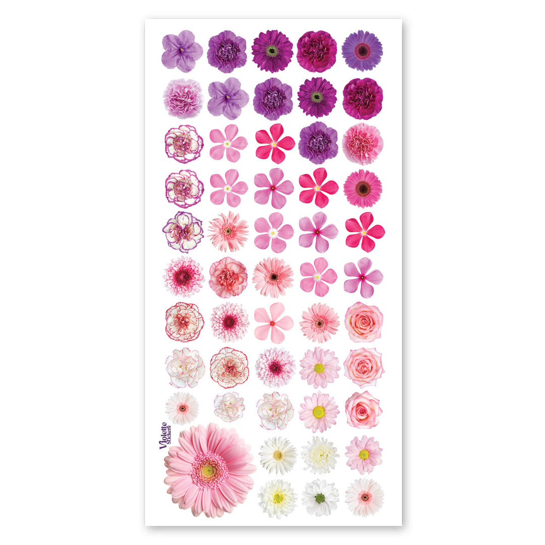 Mini Pink And Purple Flowers Stickers