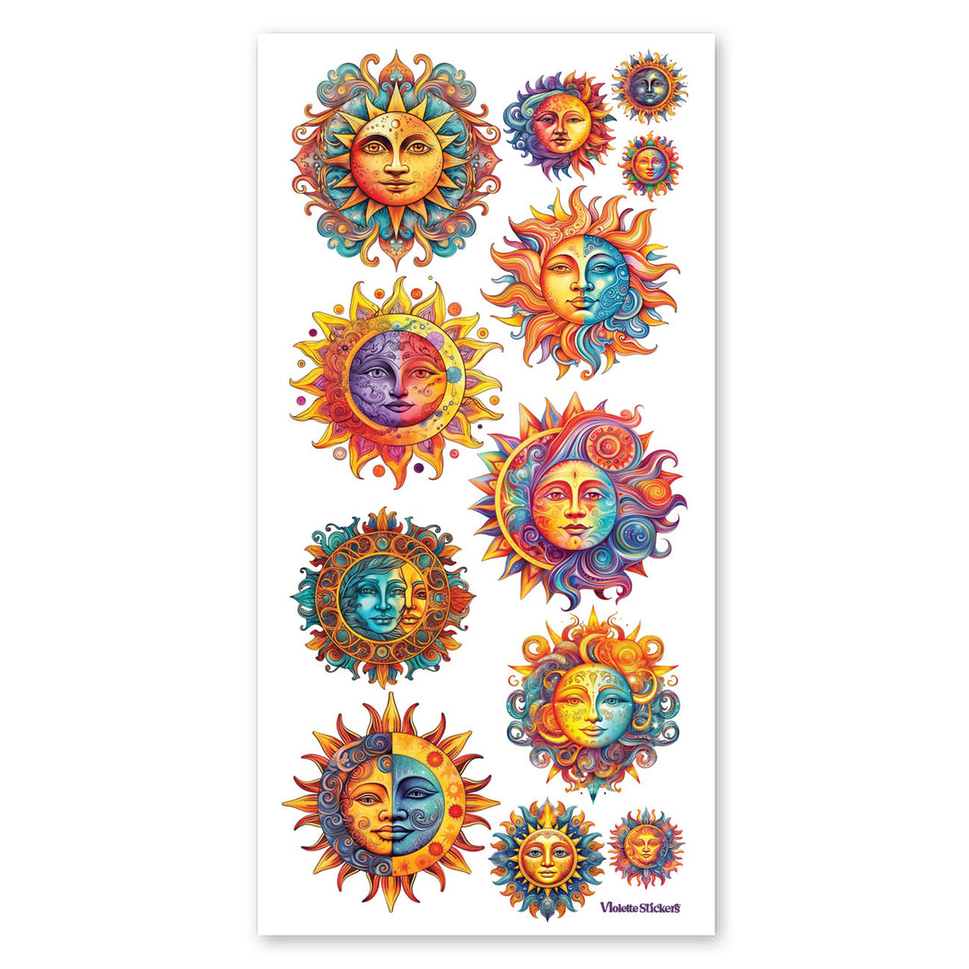 Sun And Moon Medallion Stickers