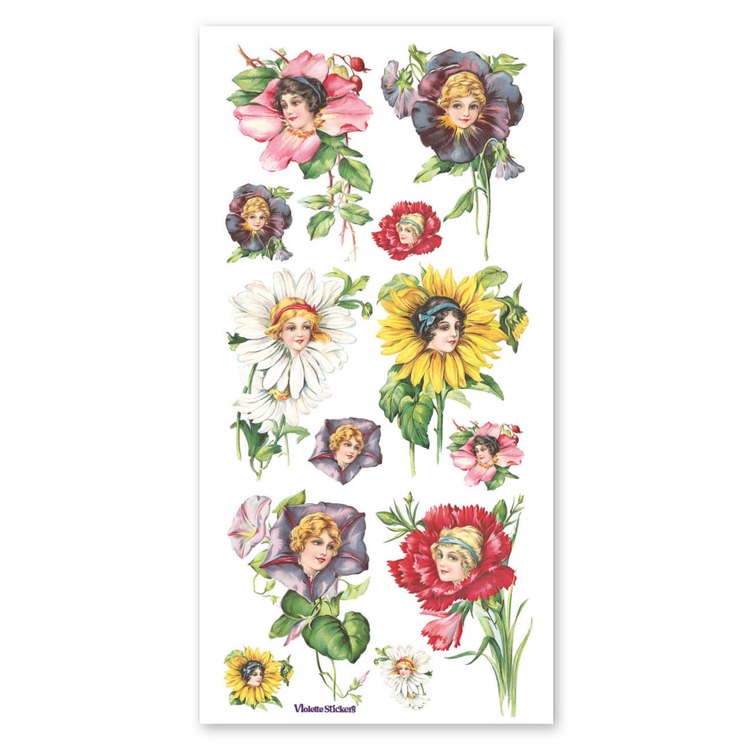 Ruby Floral Faces Stickers