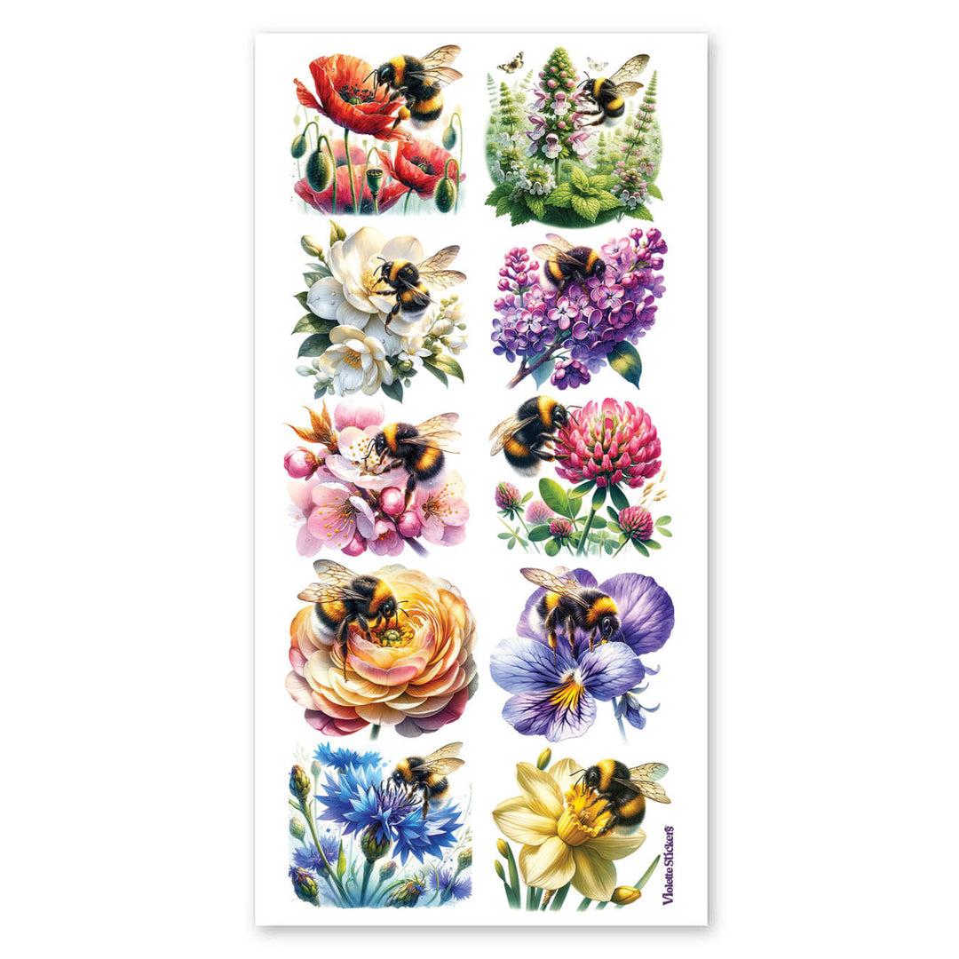Bumblebee Paradise Floral Stickers