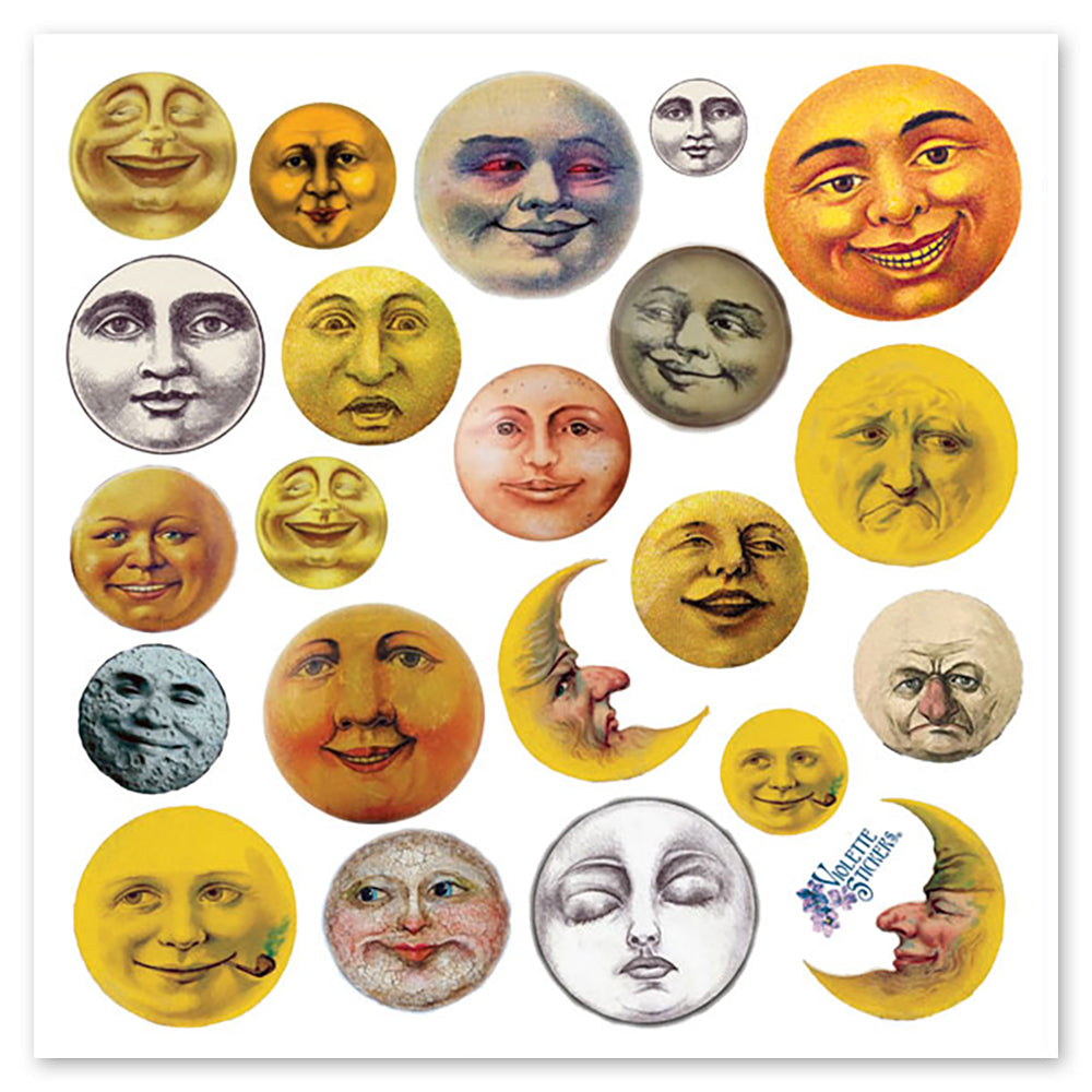 Moon Faces Stickers