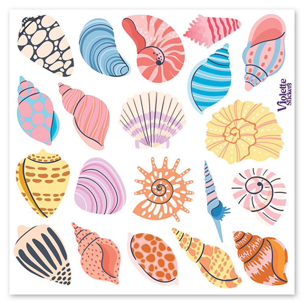 Pastel Seashells Stickers
