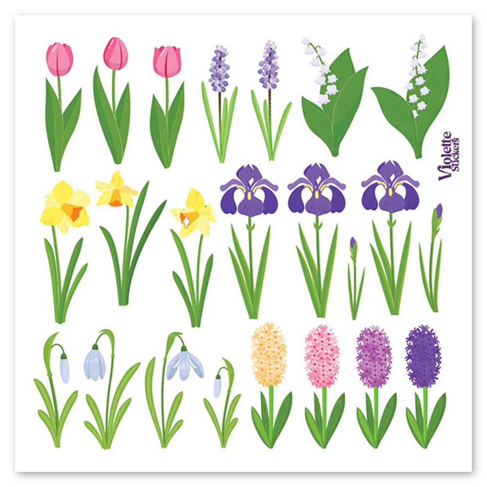 Crystal Mini Spring Bulbs Flower Stickers