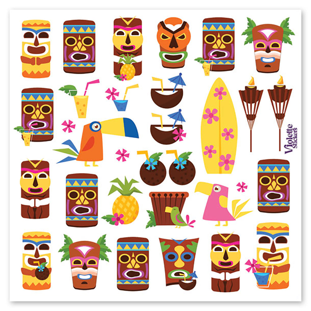 Mini Tiki Party Stickers