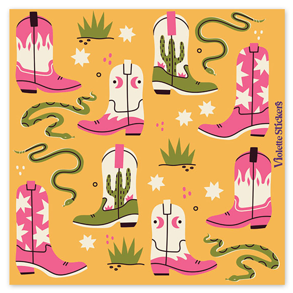 Cowboy Boots & Snakes Stickers
