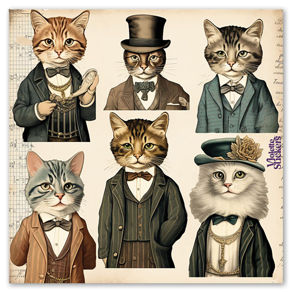Gentlemen Cats Stickers