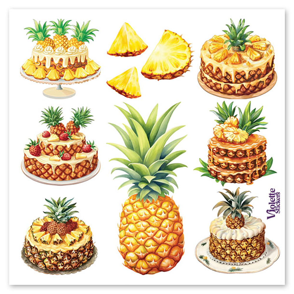 Pineapple Dessert Stickers