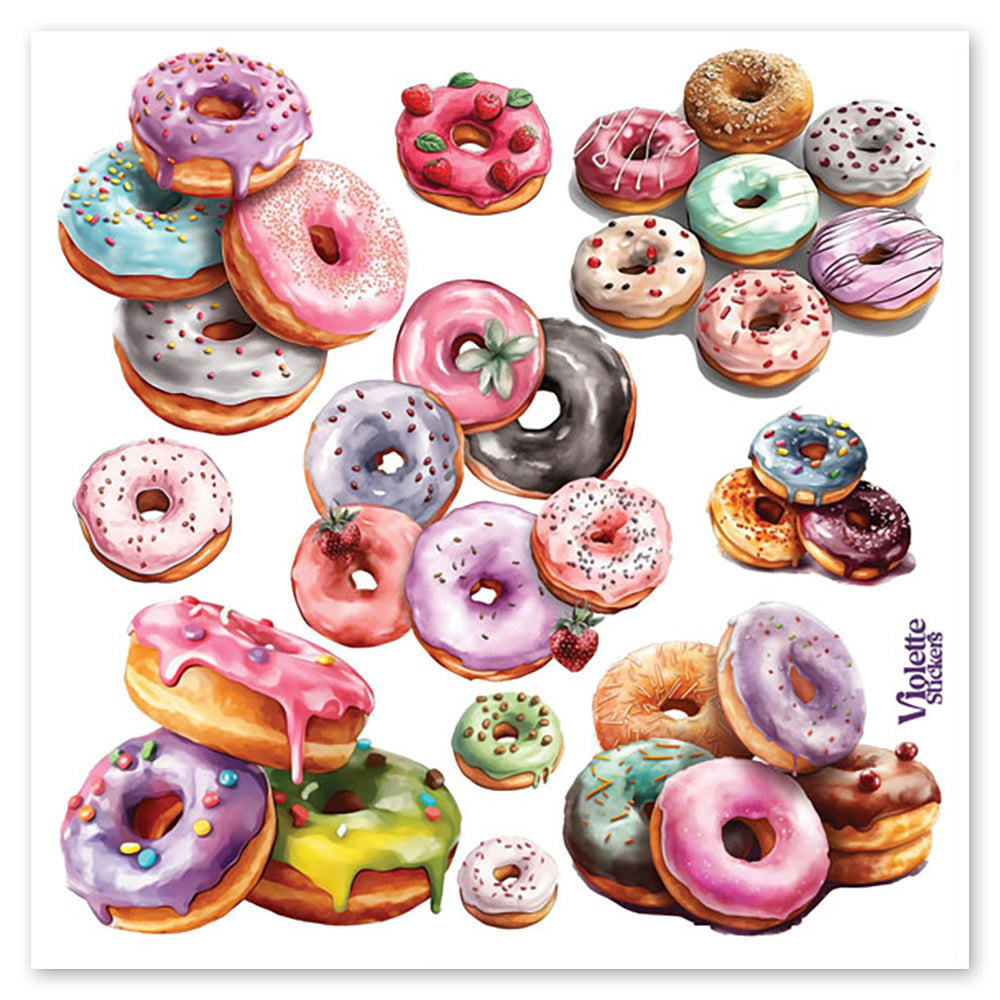 Shiny Frosted Doughnuts Stickers