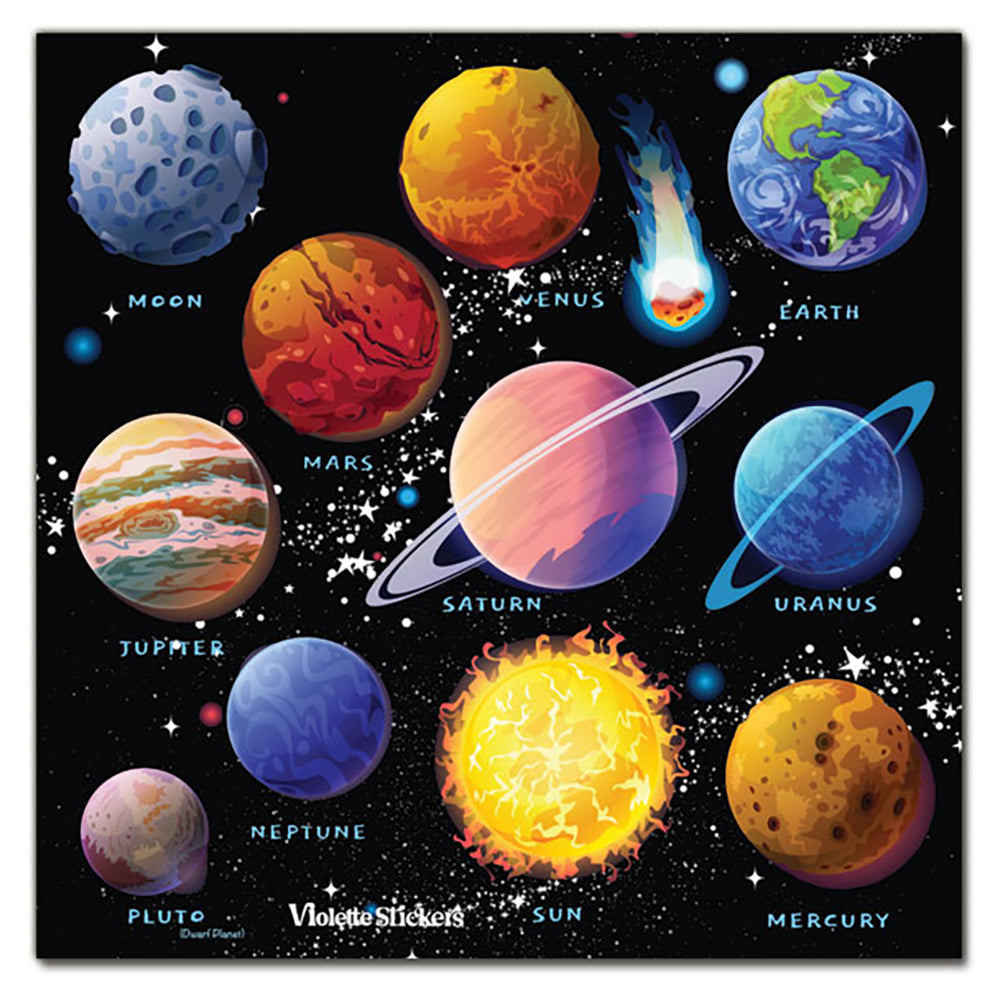 Crystal Solar System Sparkly Stickers