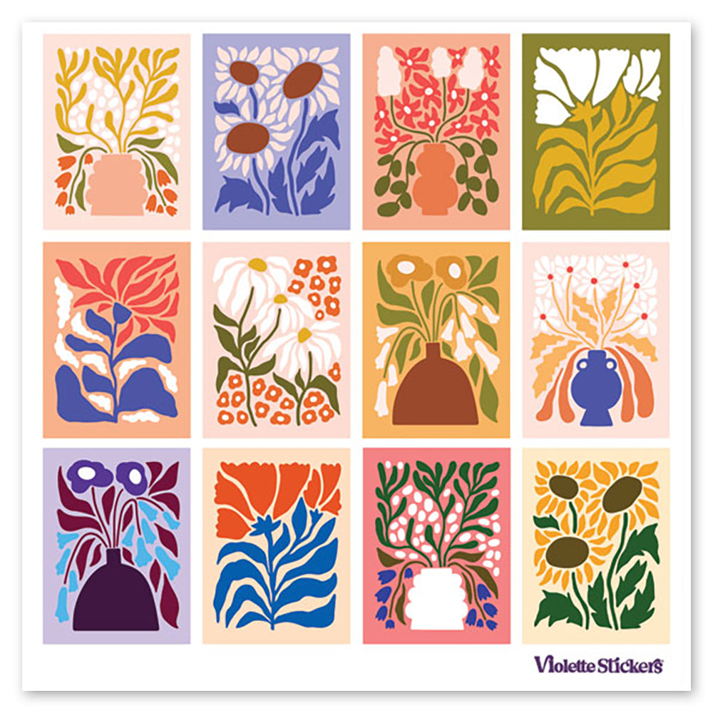 Floral Rectangles Stickers