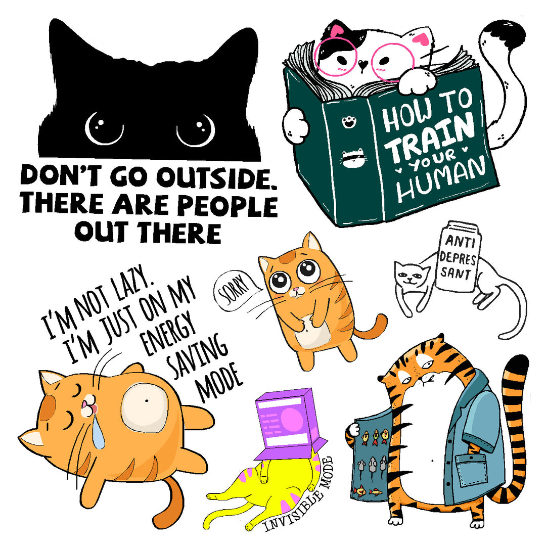 Cat Life Vinyl Sticker Decal Set