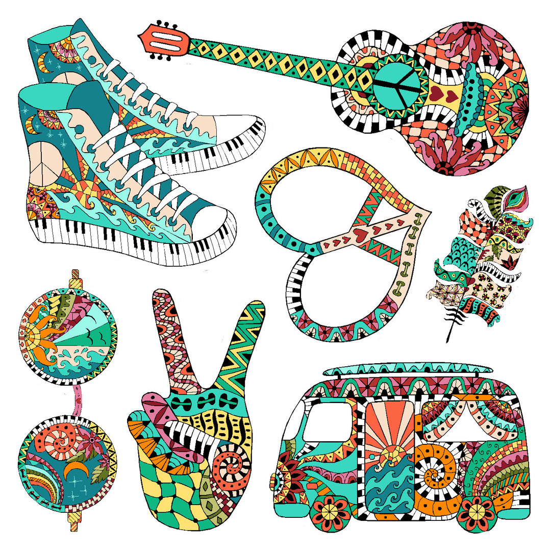 Groovy Vinyl Sticker Decal Set