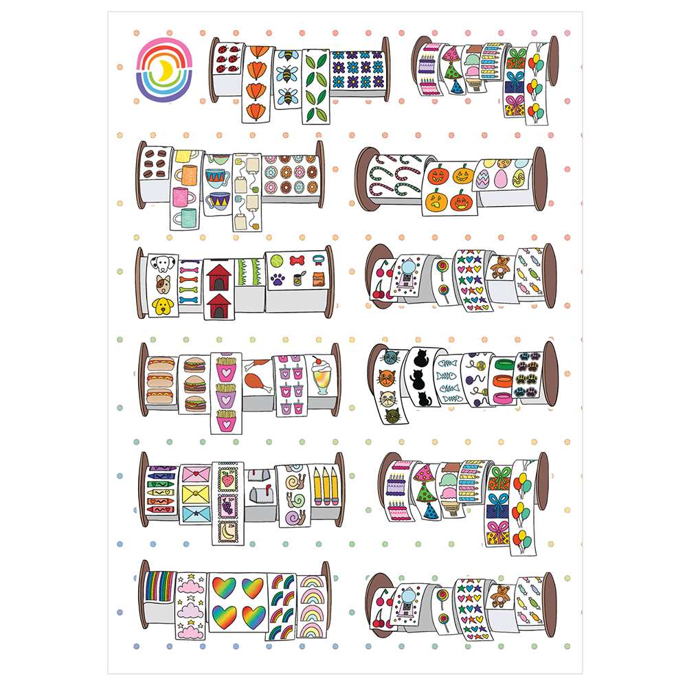 Image Of Stickers On Rolls Glossy Sticker Sheet