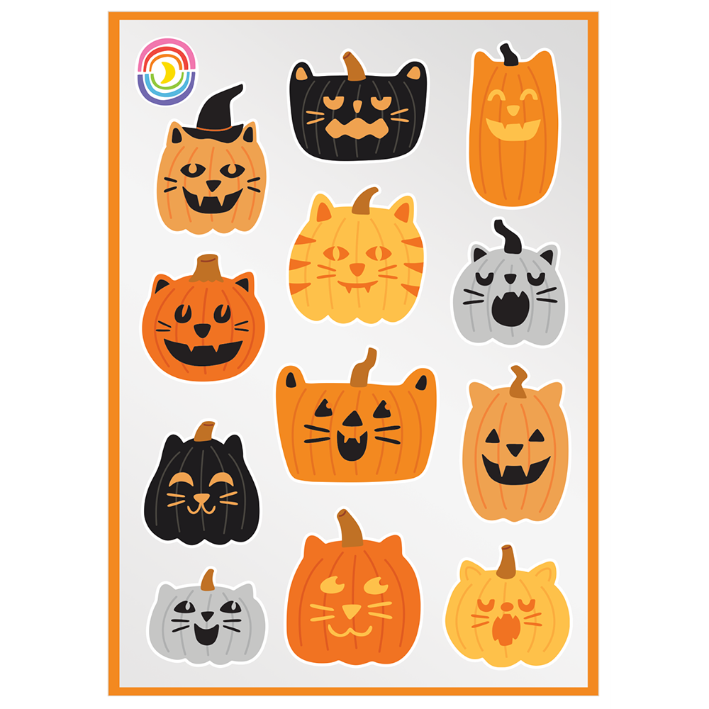 Cat O'Lanterns Glossy Sticker Sheet