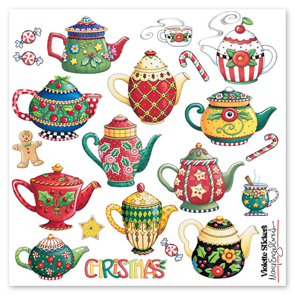 Mary Engelbreit's Christmas Teapots Stickers