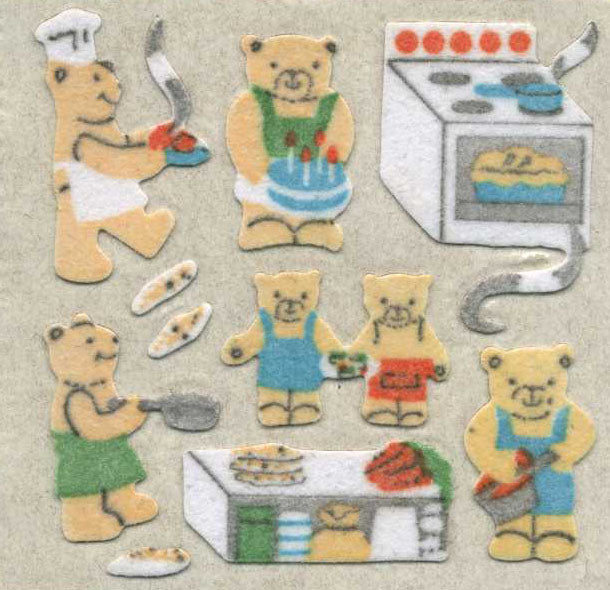 Micro Teddy Kitchen Fuzzy Stickers