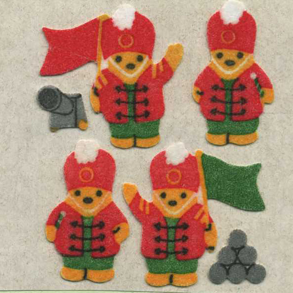 Soldier Teddies Fuzzy Stickers