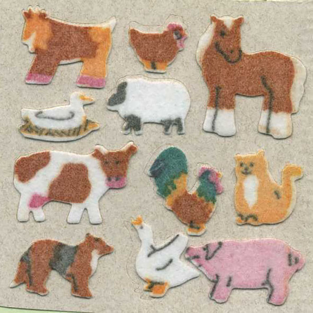 Micro Farmyard Friends Fuzzy Stickers