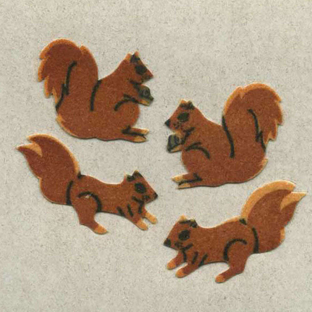 Squirrels Fuzzy Stickers
