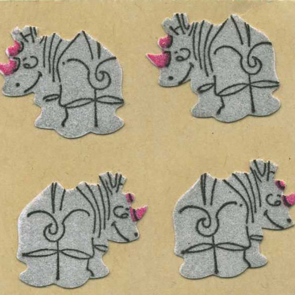 Rhinos Fuzzy Stickers