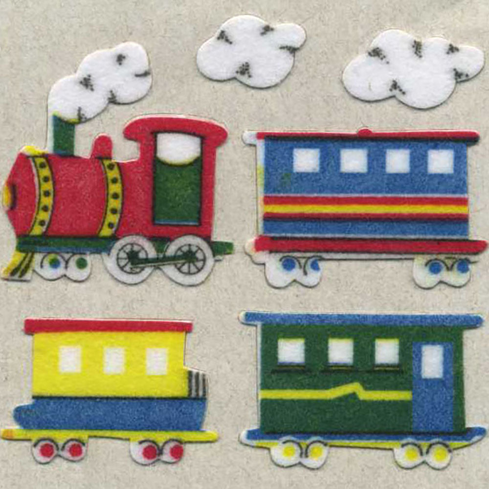 Stream Trains Fuzzy Stickers