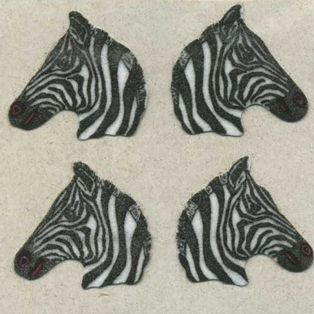 Zebras Fuzzy Stickers