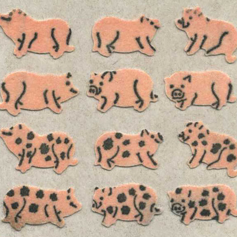 Micro Pigs Fuzzy Stickers