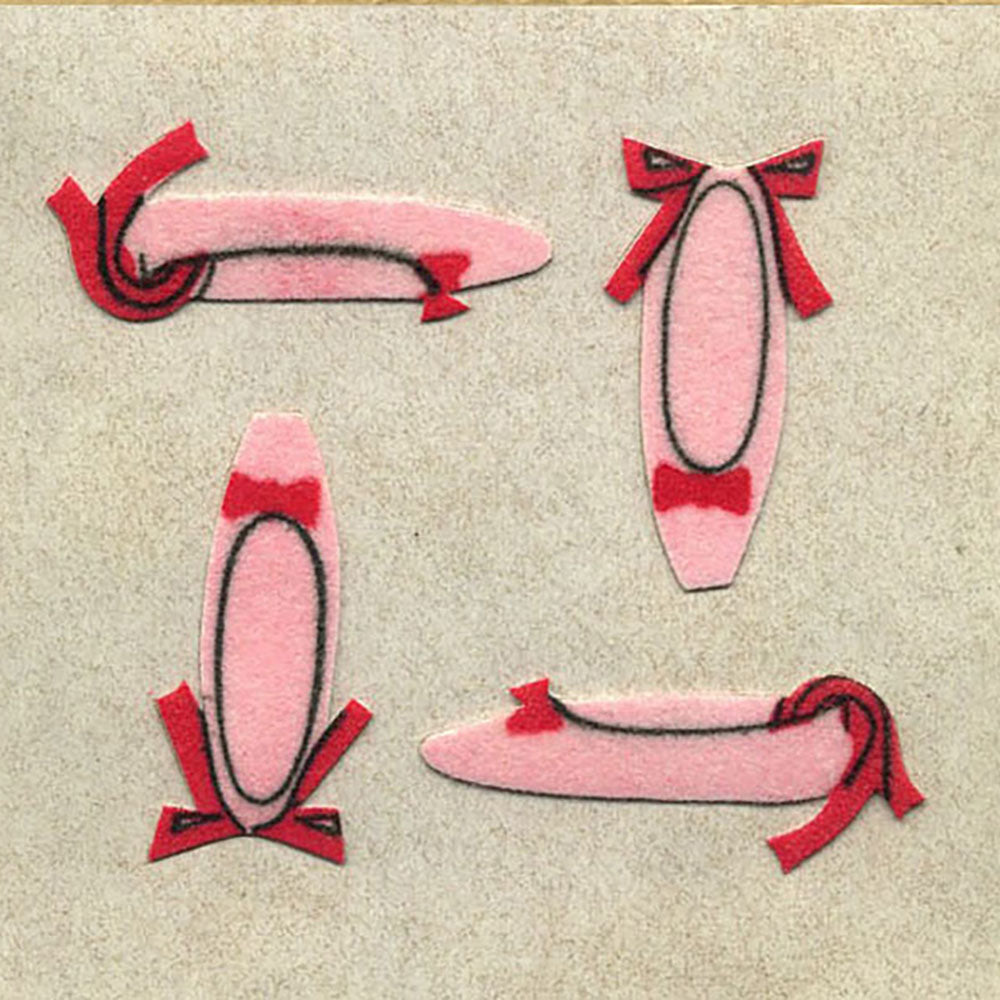 Ballet Shoes Fuzzy Stickers