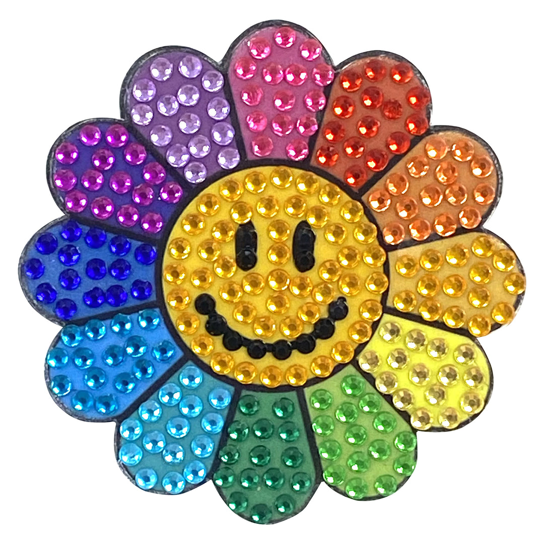 Rainbow Daisy Smiley Face Sticker